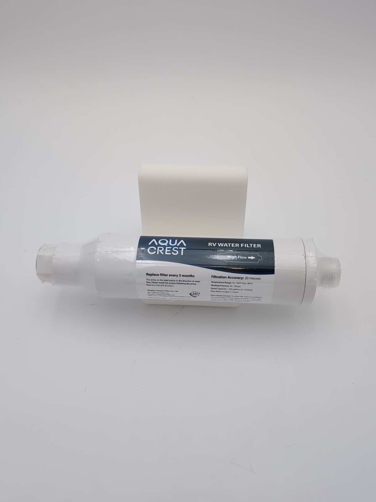 Aqua Crest RV Water Filter 20 micron High Flow Replace Every 3 Months SEALED!
