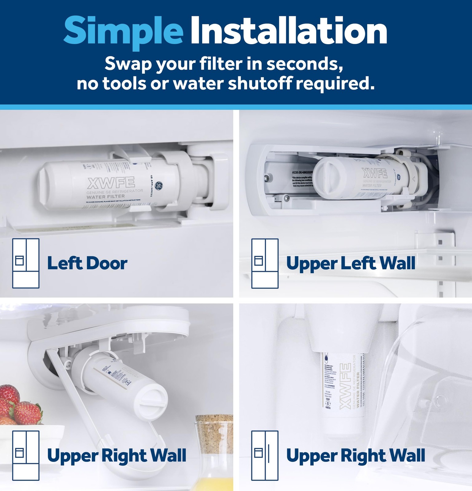 GE XWFE Refrigerator Water Filter Pack of 1