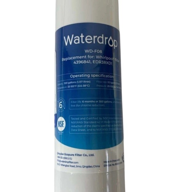 Waterdrop Wd-f08 Replacement Water Filter | New Sealed 2 Pack E50
