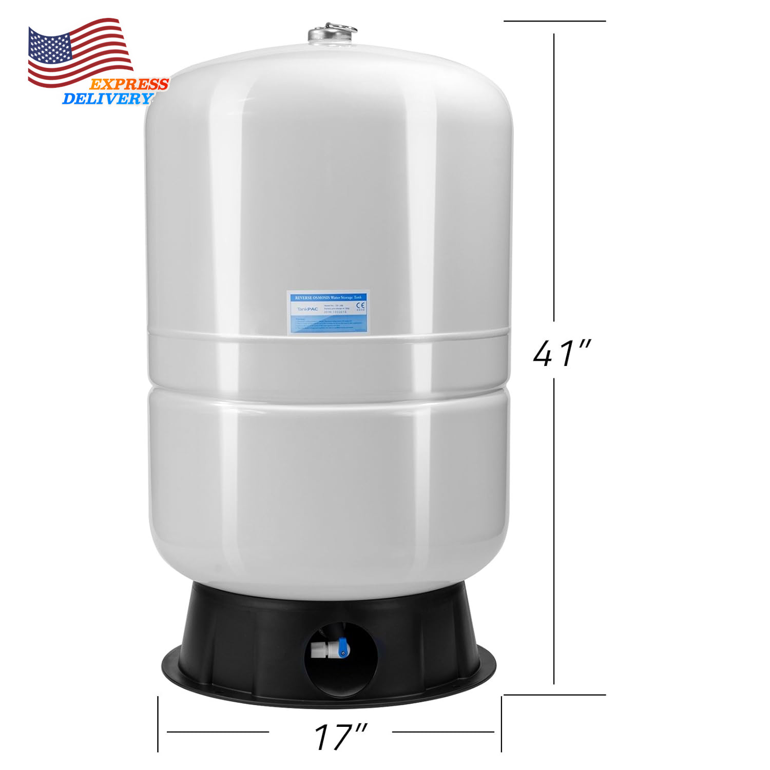 40 Gallon RO Tank Pre-Pressurized Water Storage Tank for Reverse Osmosis RO Syst