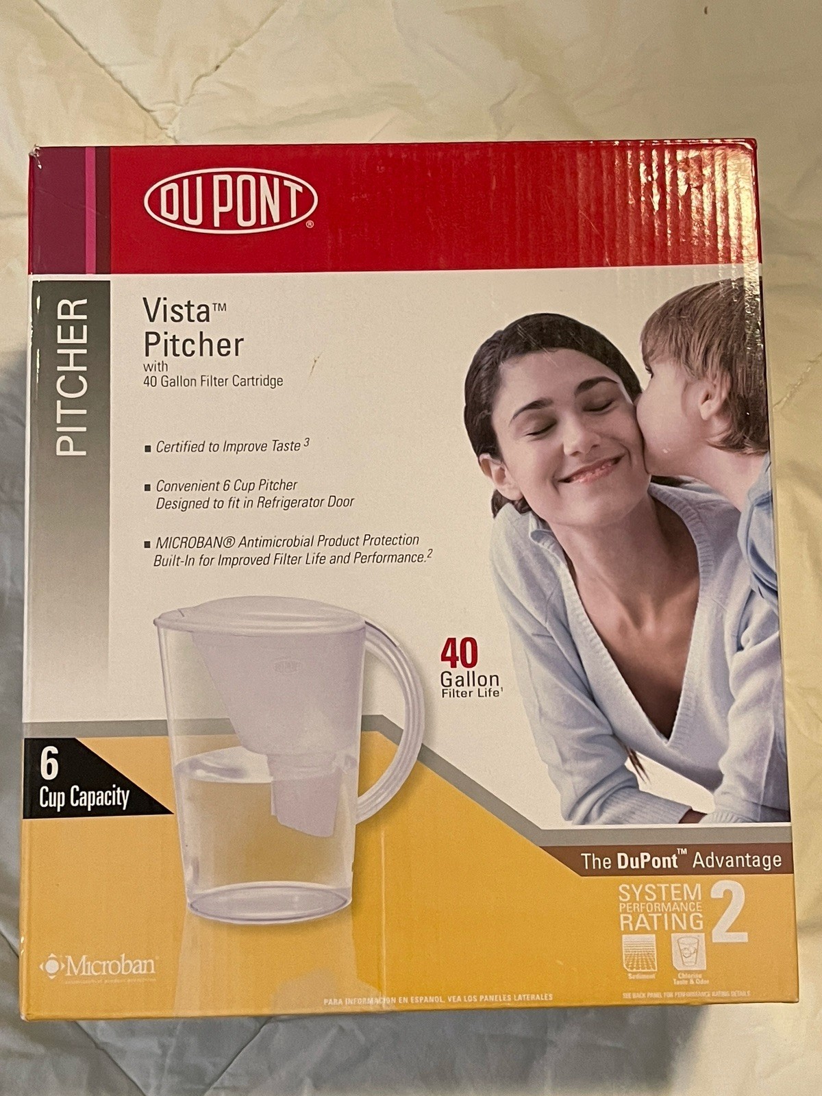 DuPont Vista Water Pitcher 6 Cup Capacity 40 Gallon Filter Life – NIOB