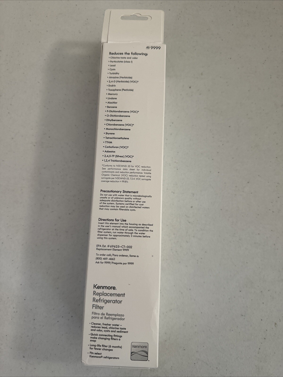 9999 New Sealed KenmoreClear Refrigerator Filter 46-9999