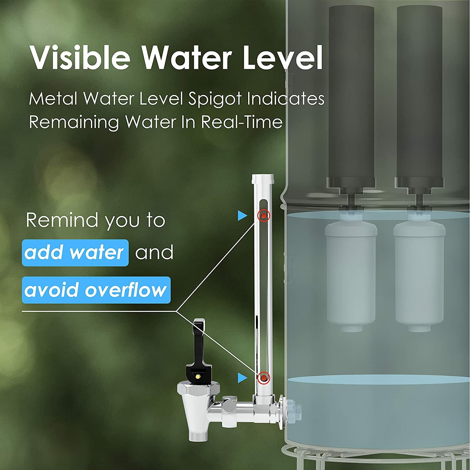 Waterdrop WD-TK-F Gravity-fed Water Filter System, 2.25-gallon Stainless-steel