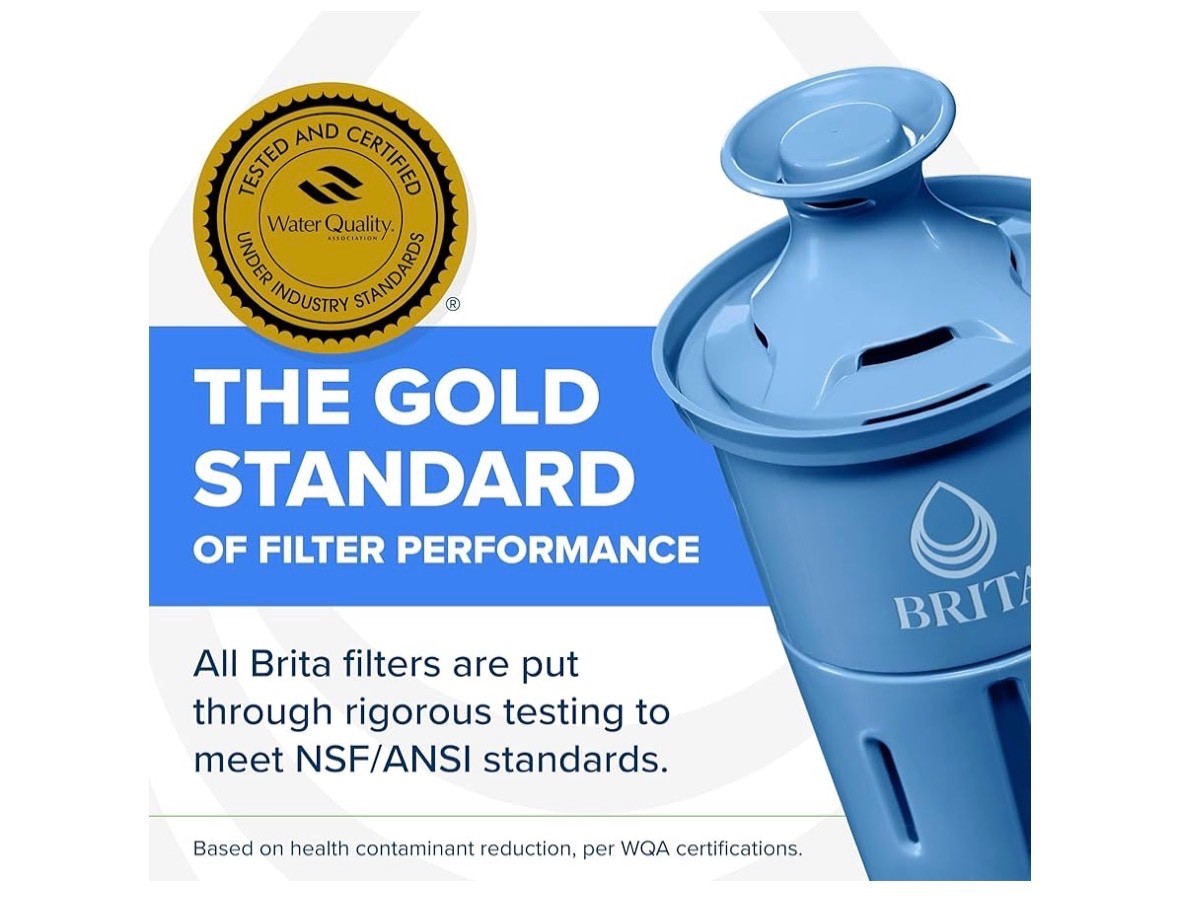 Brita Metro Small 6-Cup Elite Water Filter Pitcher WQA NSF/ANSI Certified White