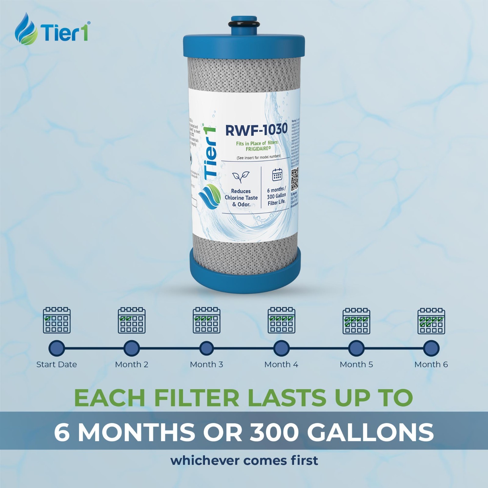 Fits Frigidaire WFCB WF1CB Comparable Tier1 Refrigerator Water Filter 6 Pack
