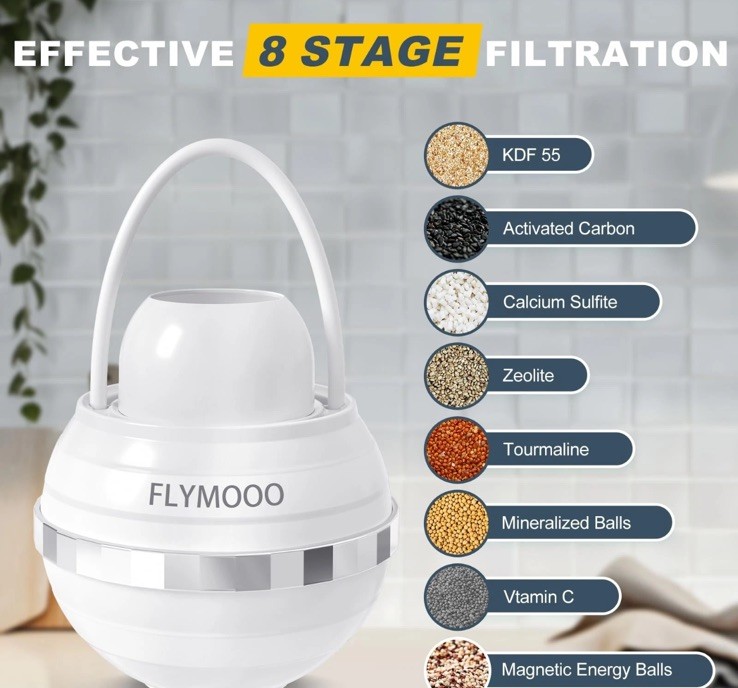 FLYMOOO Bath Filter for Tub, Bathtub Faucet Water Filter with 8 Stages 2,500…