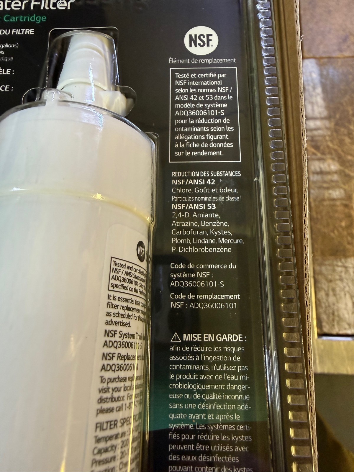 Genuine LG LT700P/PC/PCS Authentic Refrigerator Water Filter ADQ360061 Fridge