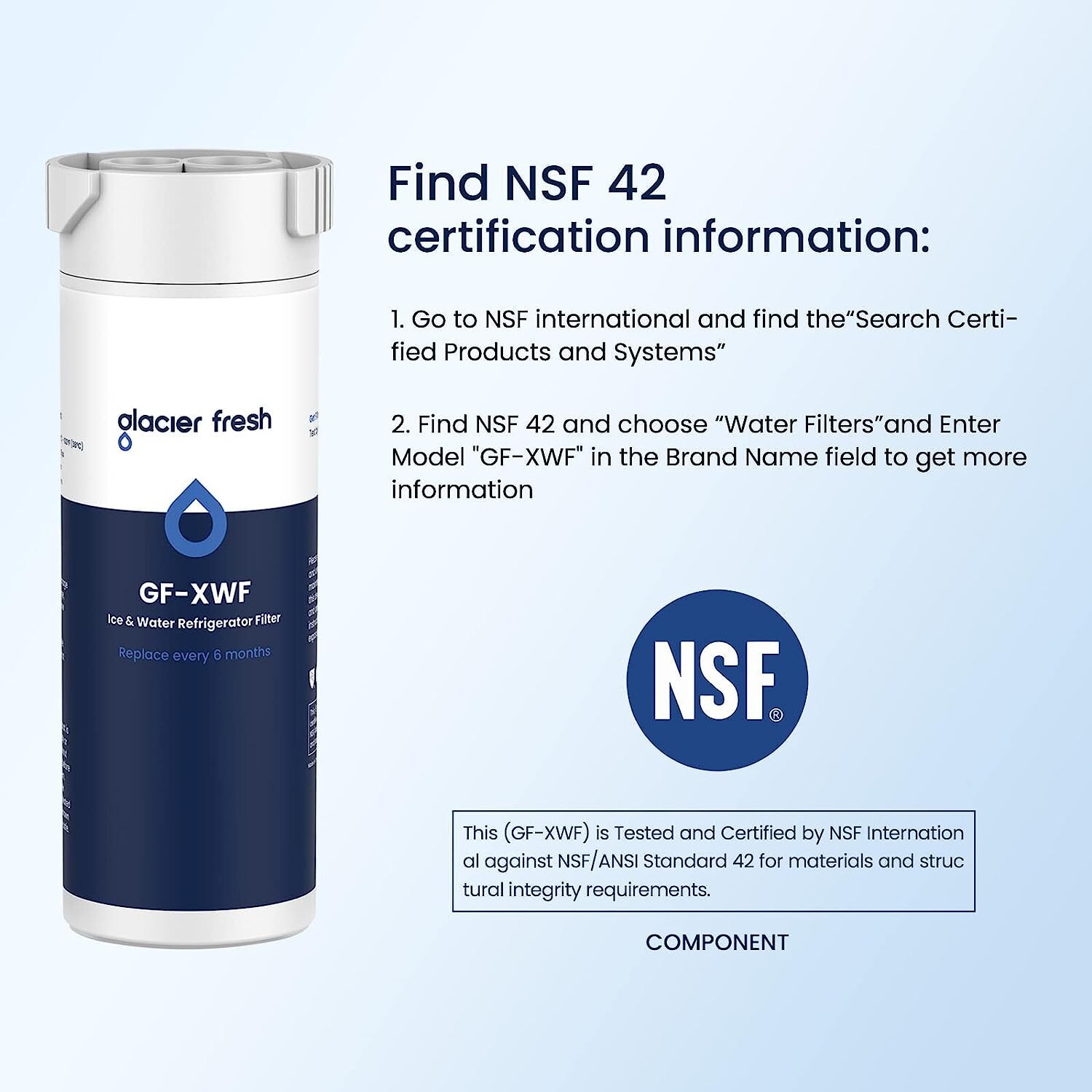 GLACIER FRESH XWF Replacement For GE XWF Refrigerator Water Filter Pack of 2