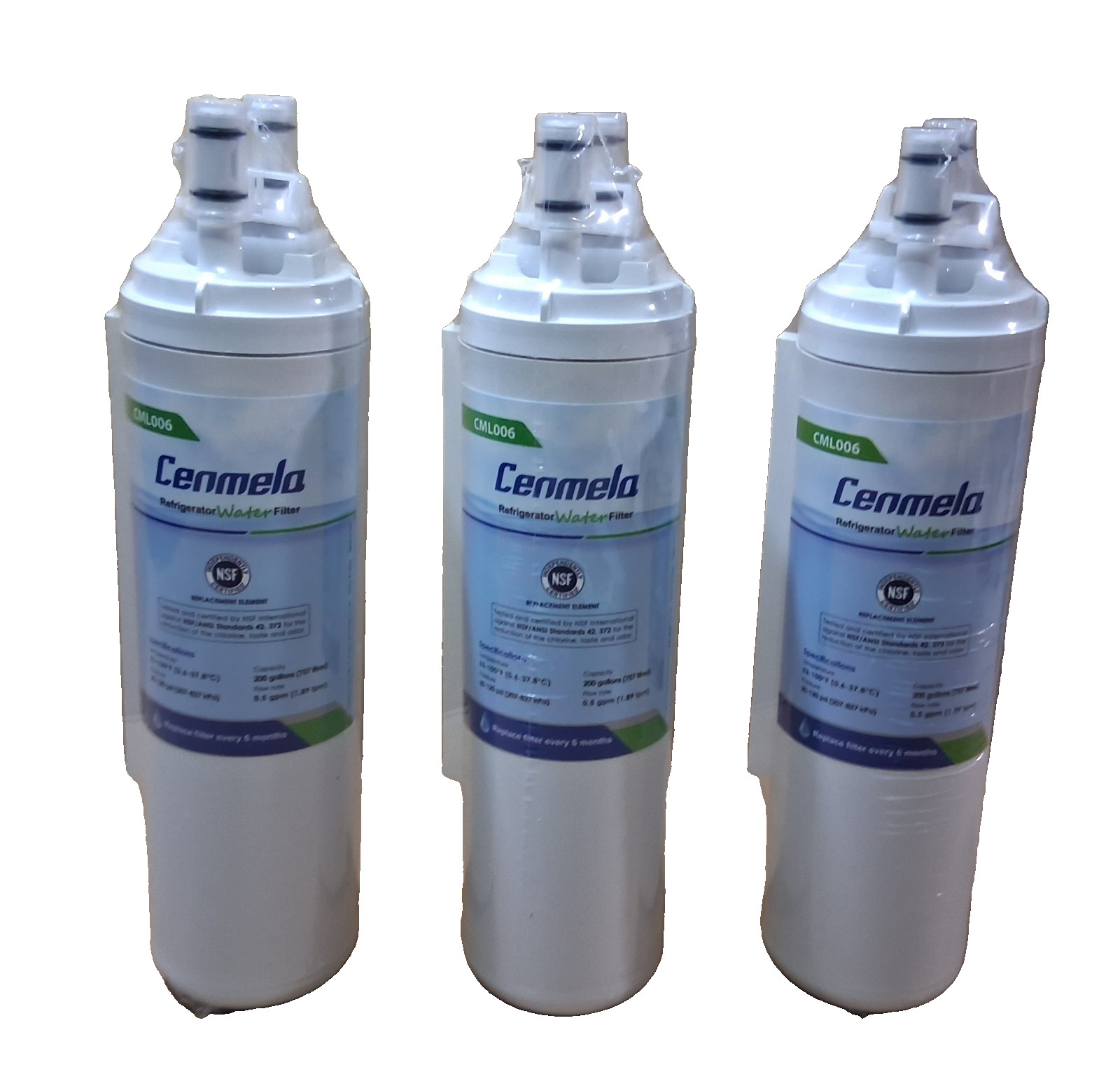 New, Sealed NSF Cenmela CML006 for Frigidaire WF3CB Pure Source 3 Water Filters