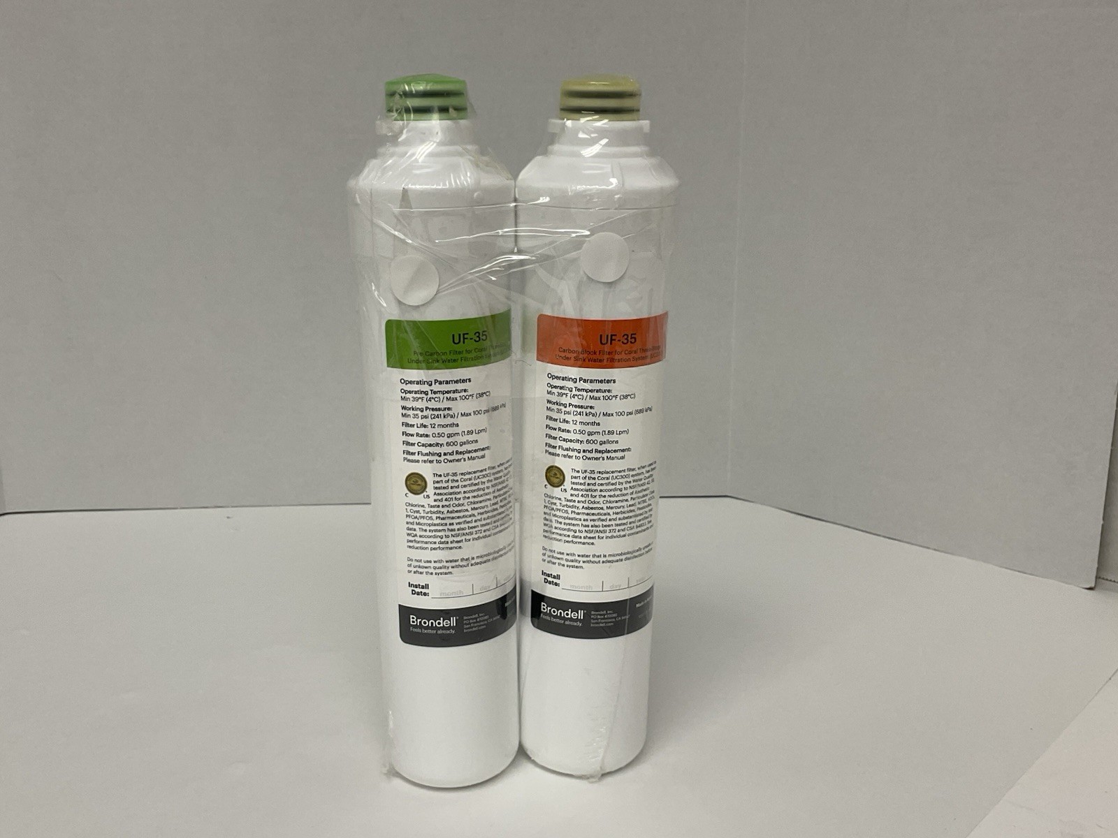 Brondell UF-35 Coral UC300 Replacement Pre-Carbon- Carbon Block Filter