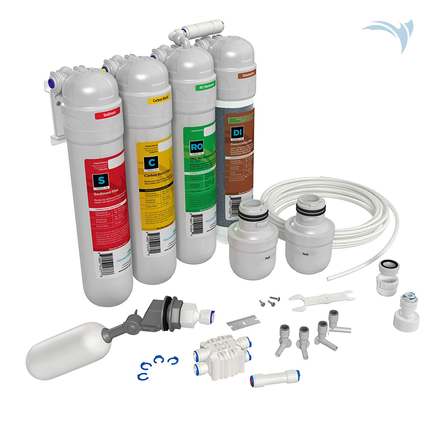Sistema De Filtracion Agua Filtro RO/DI Reemplazo Osmosis Inversa 4 Etapas 75GPD
