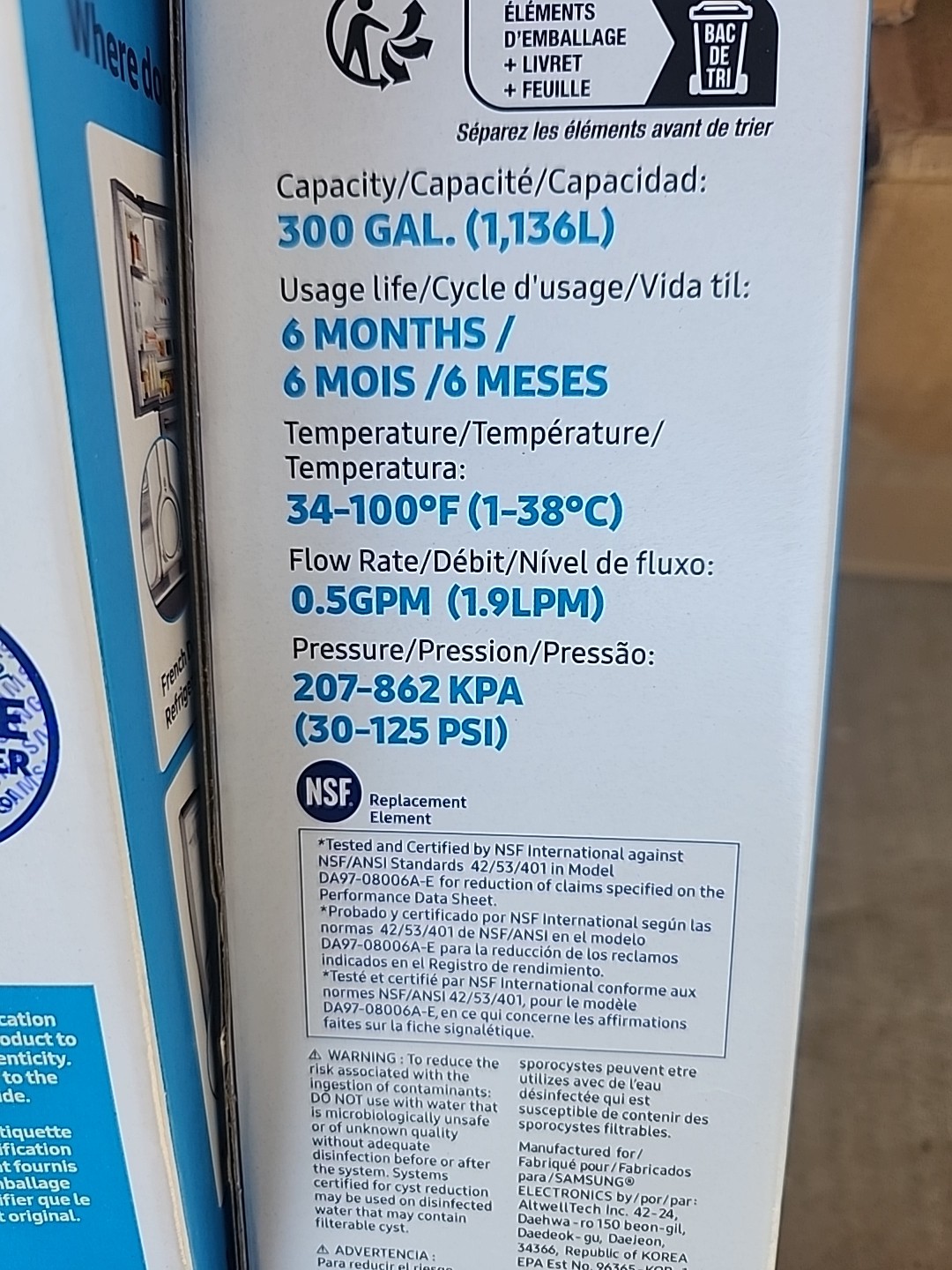 SAMSUNG Genuine Water Filter For Refrigerator, HAF-CIN/EXP/DA29-00020B/Lot of 2