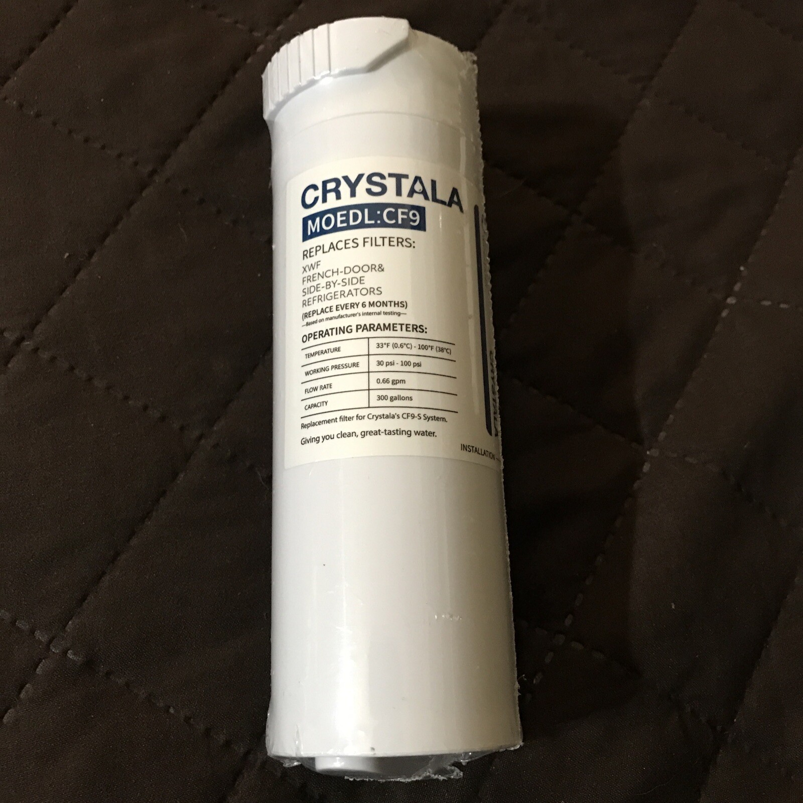 Crystala CF9 Premium Refrigerator Water Filter For French Door And Side By Side