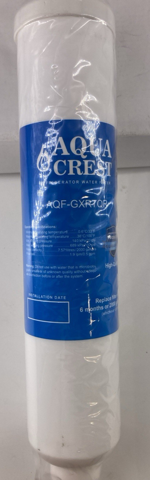 AQUA CREST GXRTQR Inline Water Filter, NSF Certified, Replacement for GE® 2PK