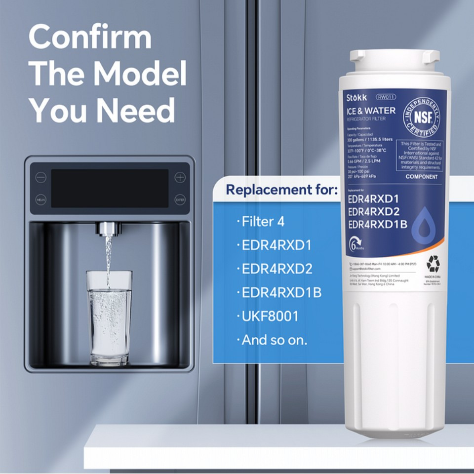 3pk Stokk RW011 Refrigerator Water Filter Replacement Compatible w Multiple Mods