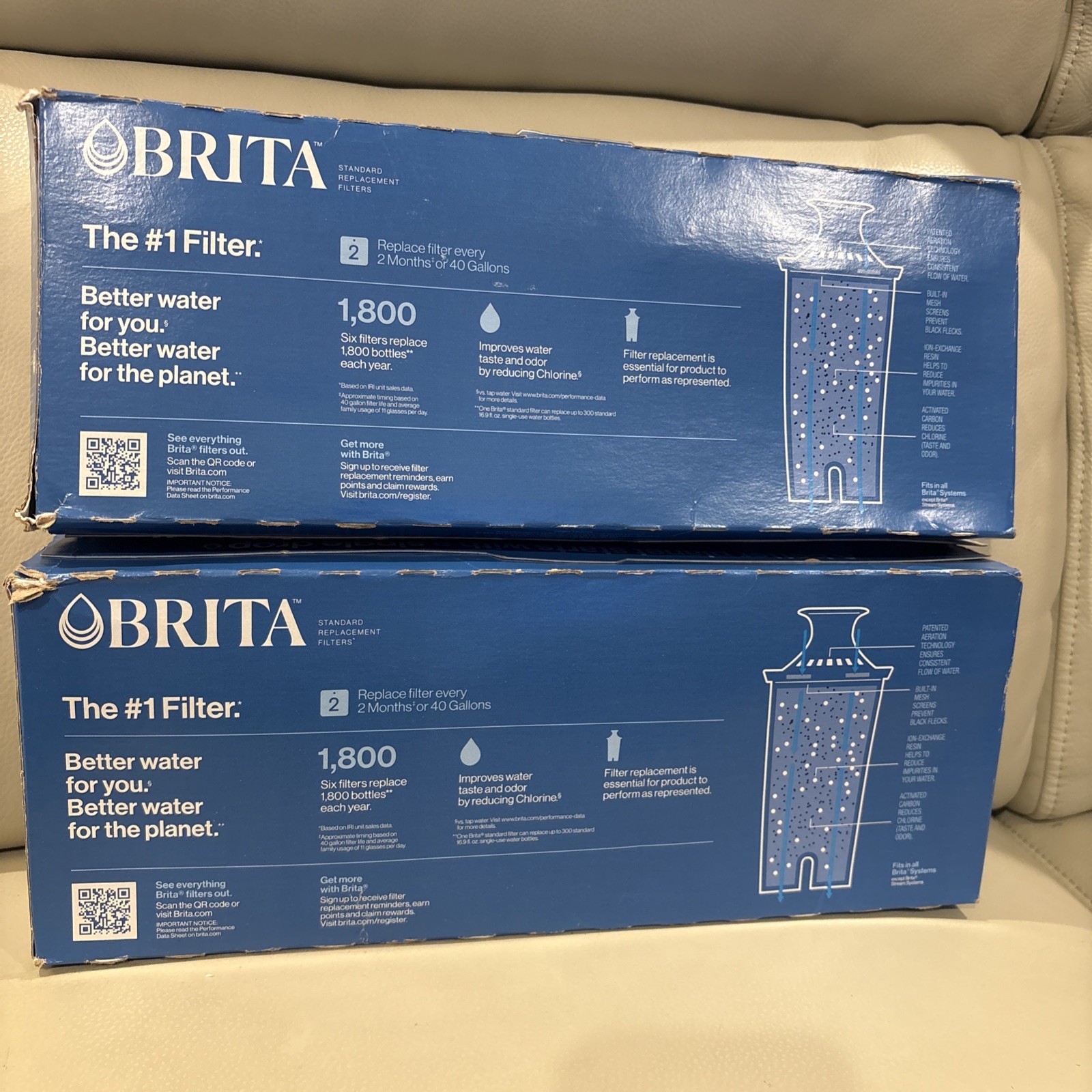 2 Pk Of 6 (12) Brita Original Replacement Filters For Pitchers FREE SHIPPING!
