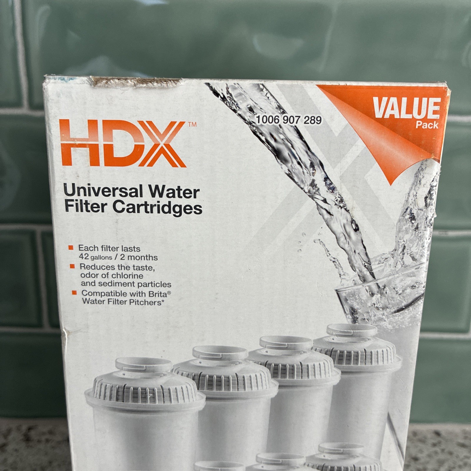 HDX Water Pitcher Replacement Water Filter Cartridges BPA Free (8-Pk) BRITA