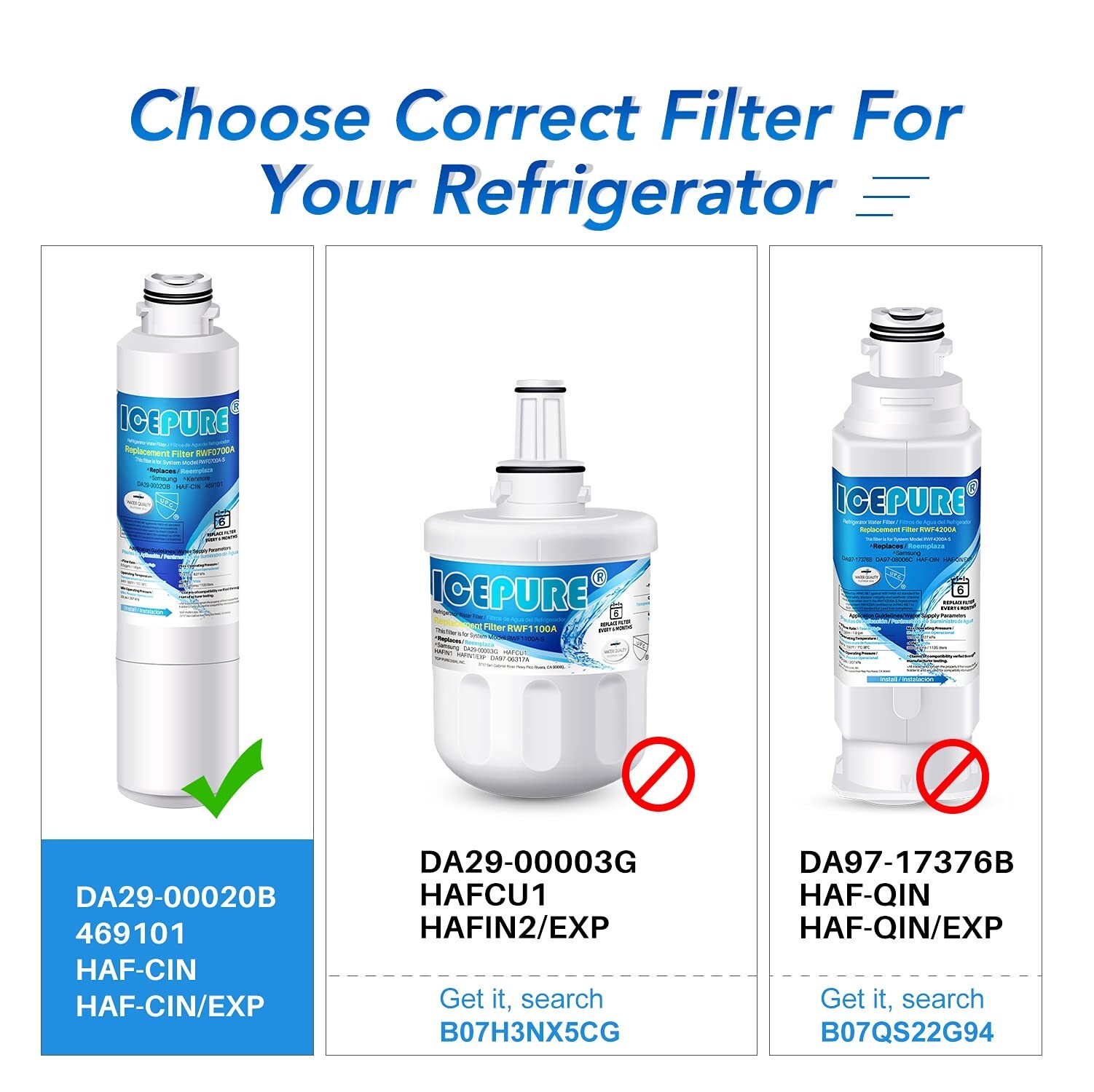 Fit For Samsung RF263BEAEWW/AA RF263TEAEBC/AA RF263TEAESG/AA Water Filter 3 Pack