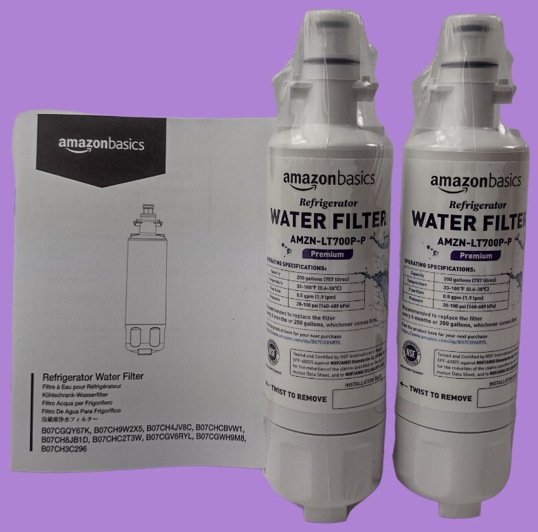 Amazon Basics PREMIUM Refrigerator Water Filter LT700P-P SEALED 2 Pack