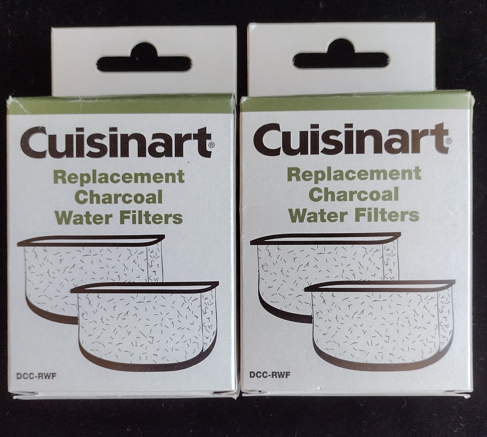 LOT OF 2 PACKS Cuisinart Replacement Charcoal Water Filters 2 per box = 4 total