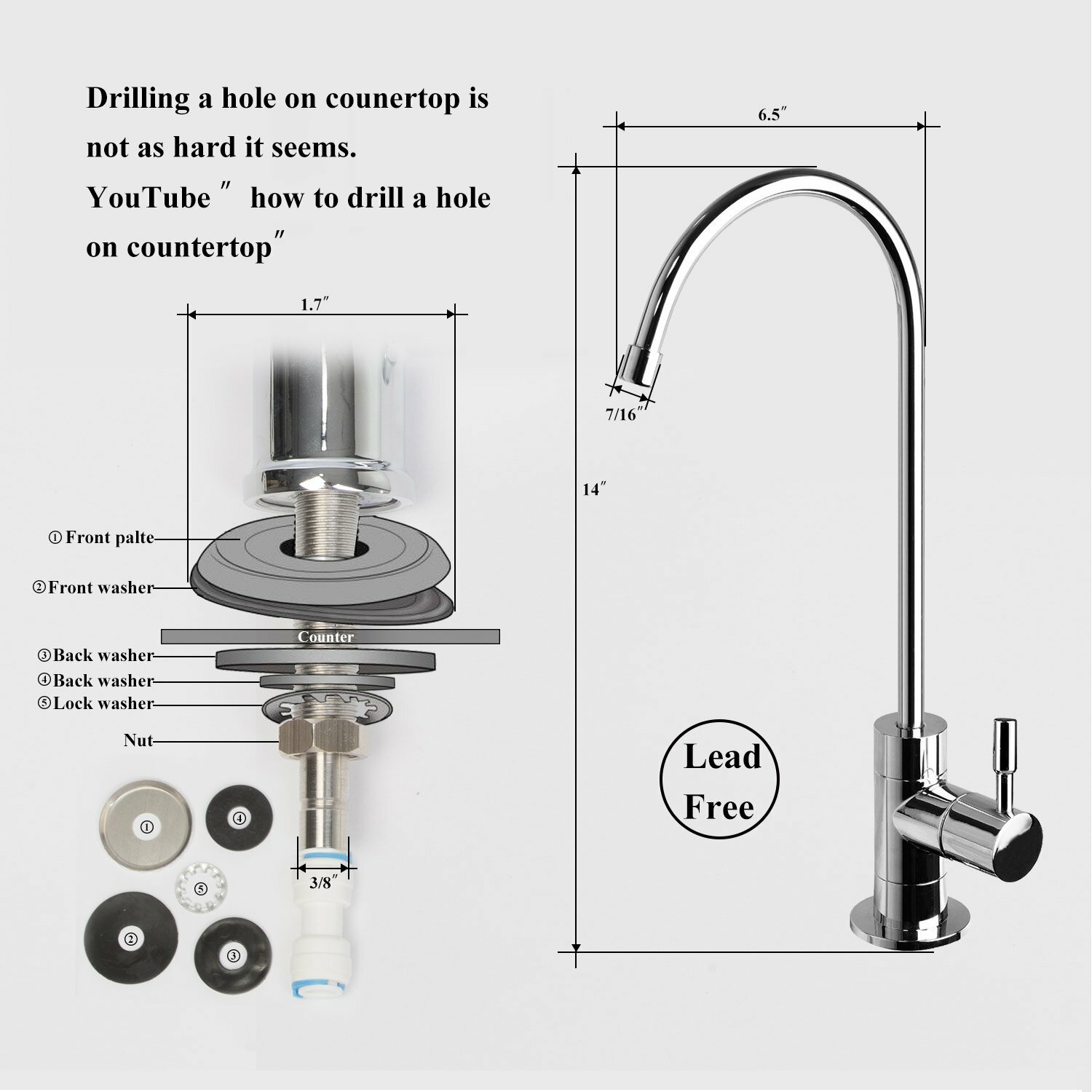 Geekpure 5 Stage Reverse Osmosis Water Filter System with Booster Pump 75 GPD
