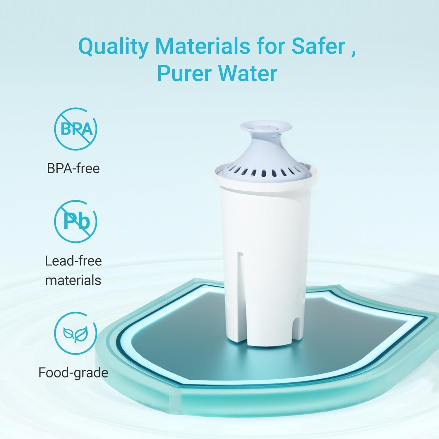 AQUA CREST Alkaline Water Filter, Intended for Brita® Pitchers and Dispensers