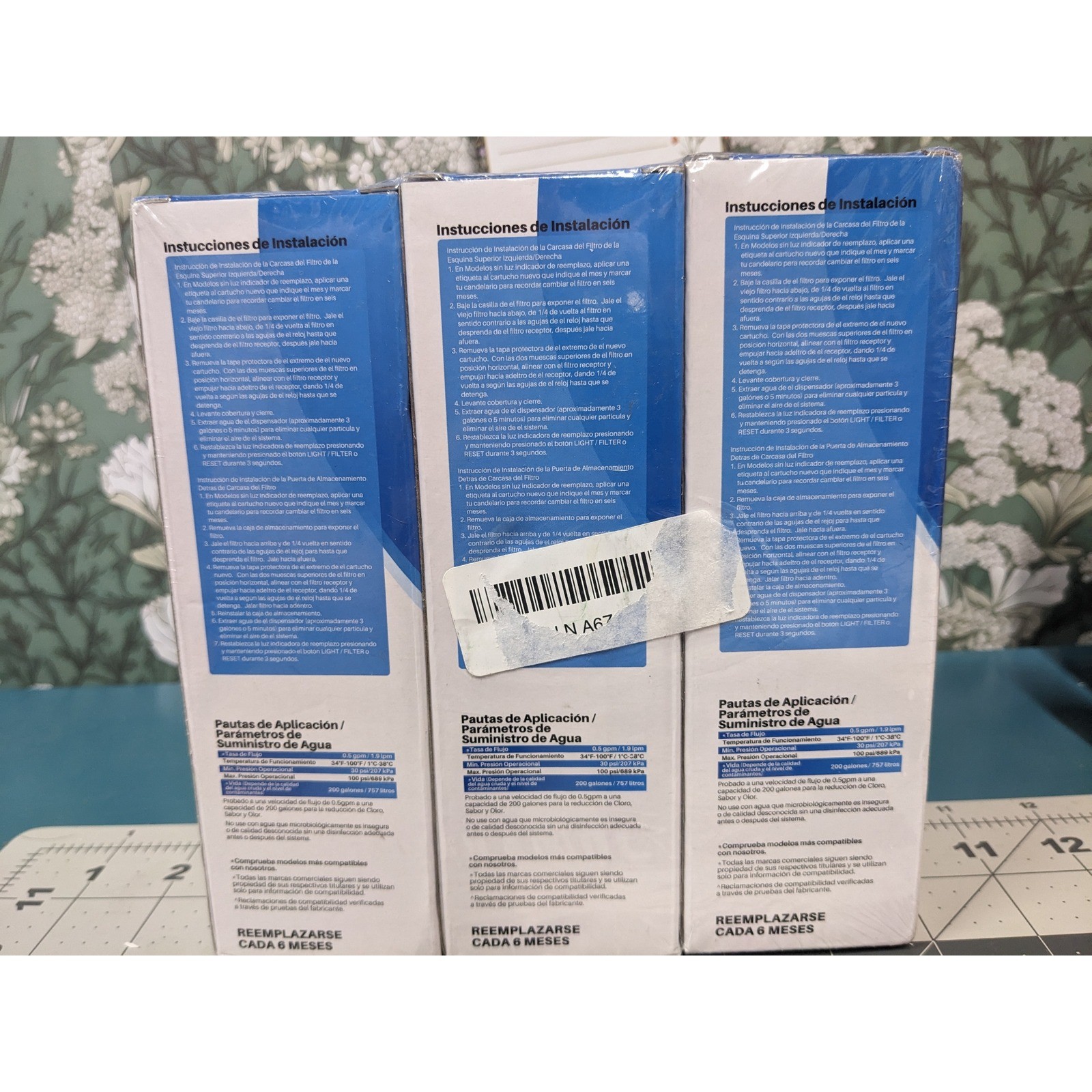 ICEPURE 3 Pack RWF4700AC Refrigerator Water Filters & 3 Pack AF004 Air Filters