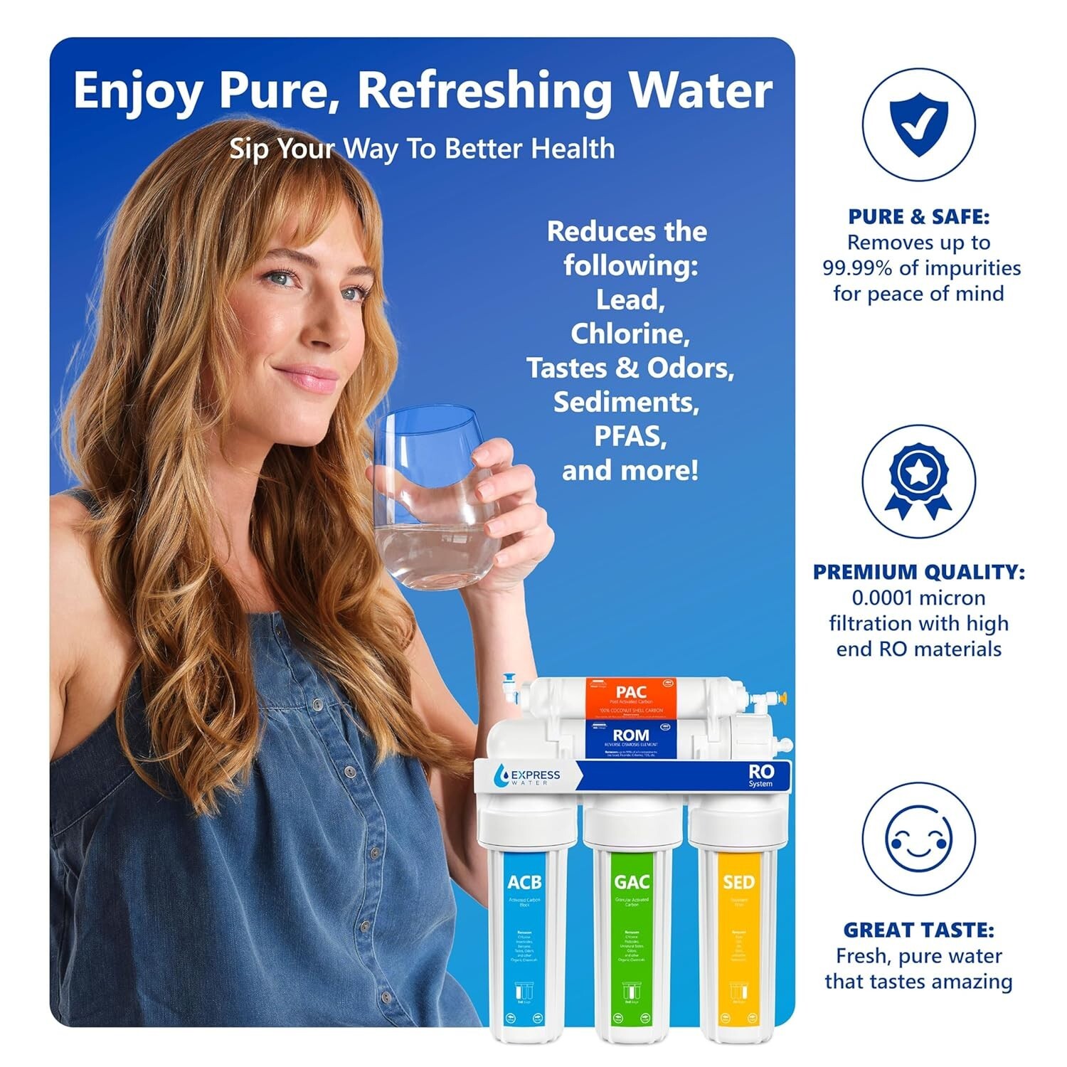 5 Stage Home Drinking Reverse Osmosis System PLUS Extra 4 Express Water Filters