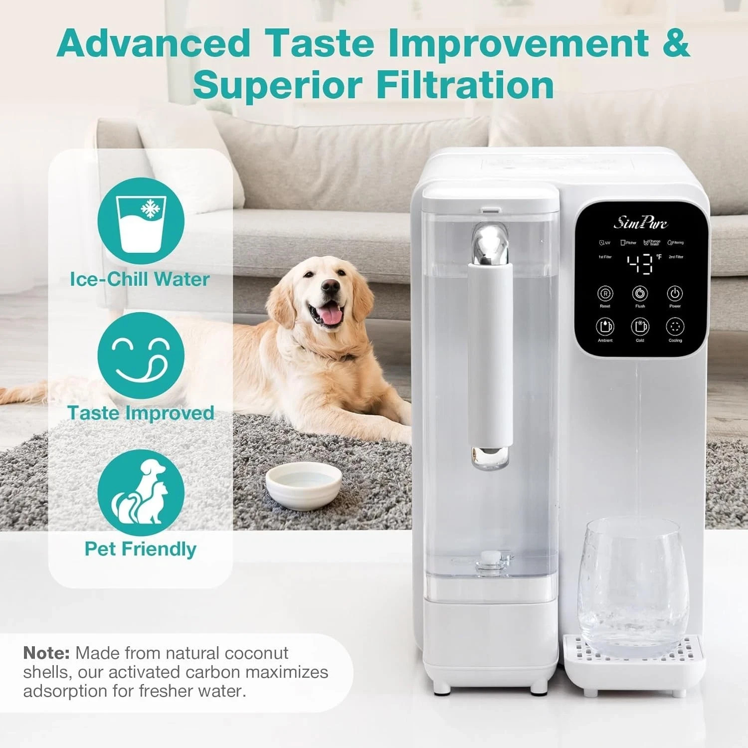 SimPure Y11C Countertop Reverse Osmosis Water Filter w/ Instant Cooling Open Box