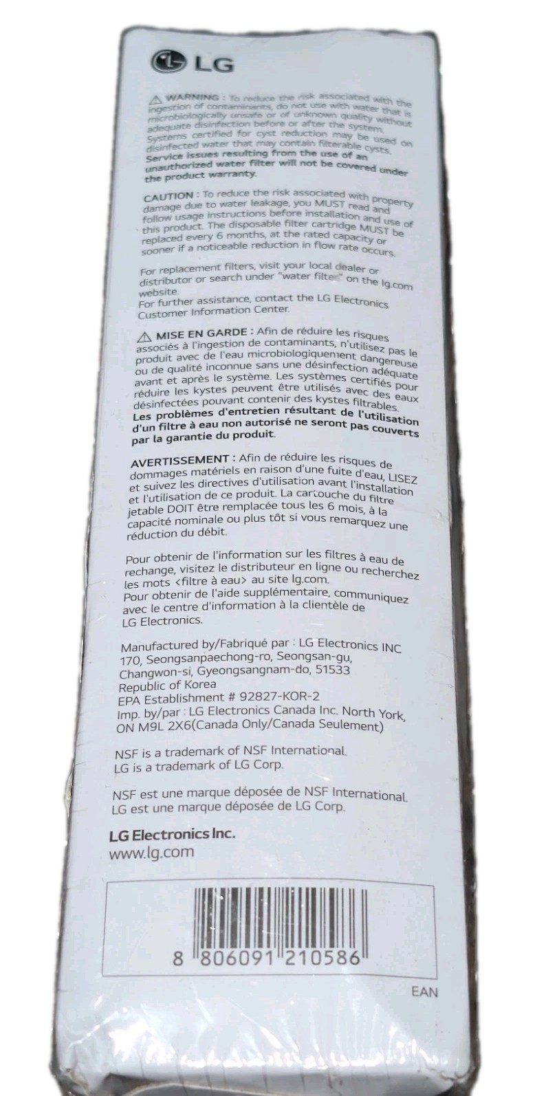 2 Pack LG Water Filter LT1000P/PC/PCS/ADQ7474935 – NEW! Sealed In Boxes!