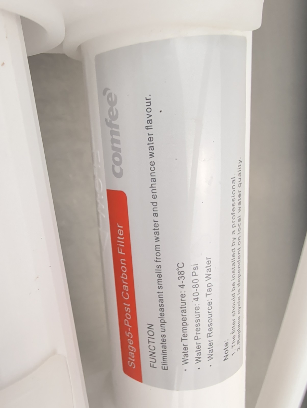 Comfee 5 stage Reverse Osmosis Water 75 GPD CMP10 Filter (Missing Stage One)