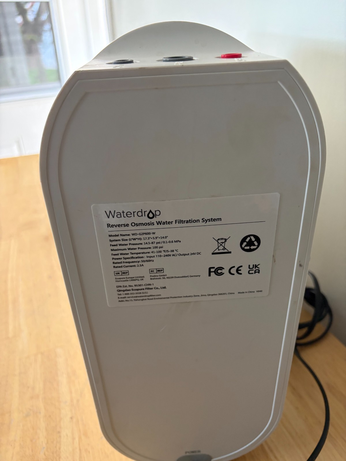 Waterdrop G2 Reverse Osmosis System WD-G2P600-W