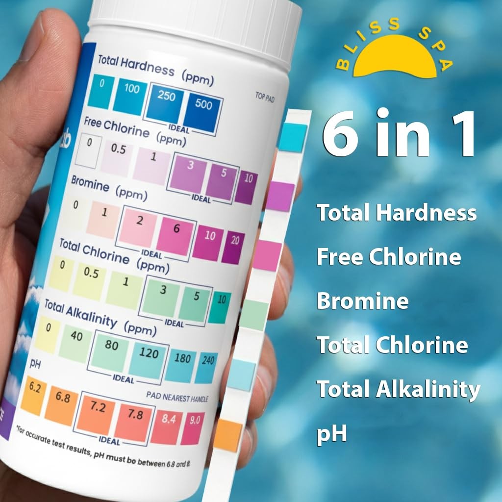 Spa Hot Tub Test Strips 6 in 1 (150 Strips), Easy & Accurate Testing…