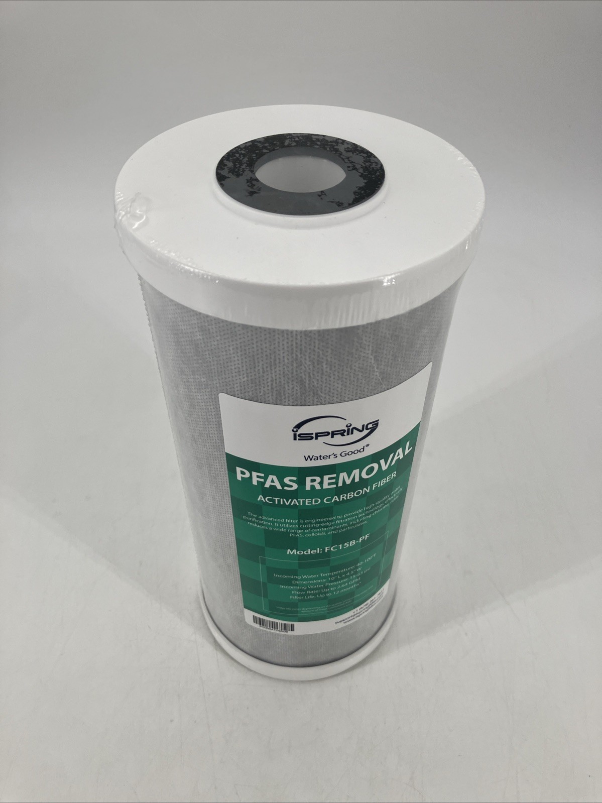 iSpring FC15B-PF: 10″ Filter, 99% PFAS, PFOA/PFOS & Chlorine Removal