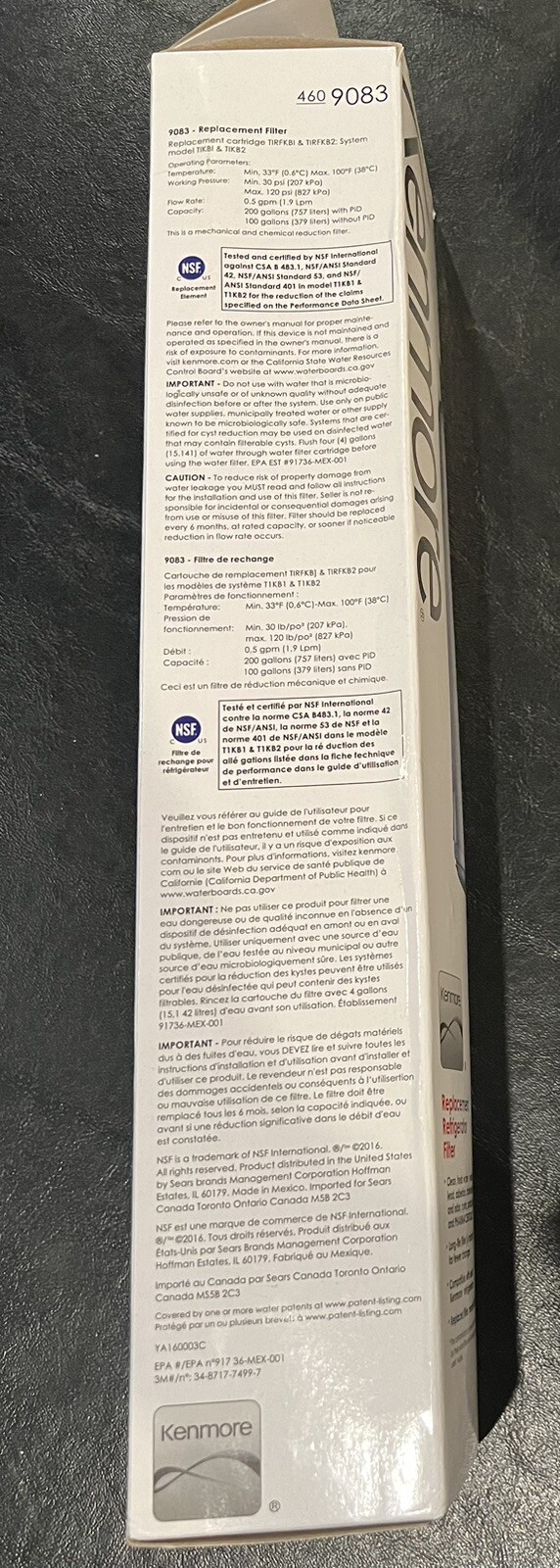 Kenmore 46-9083 Replacement Refrigerator Water Filter