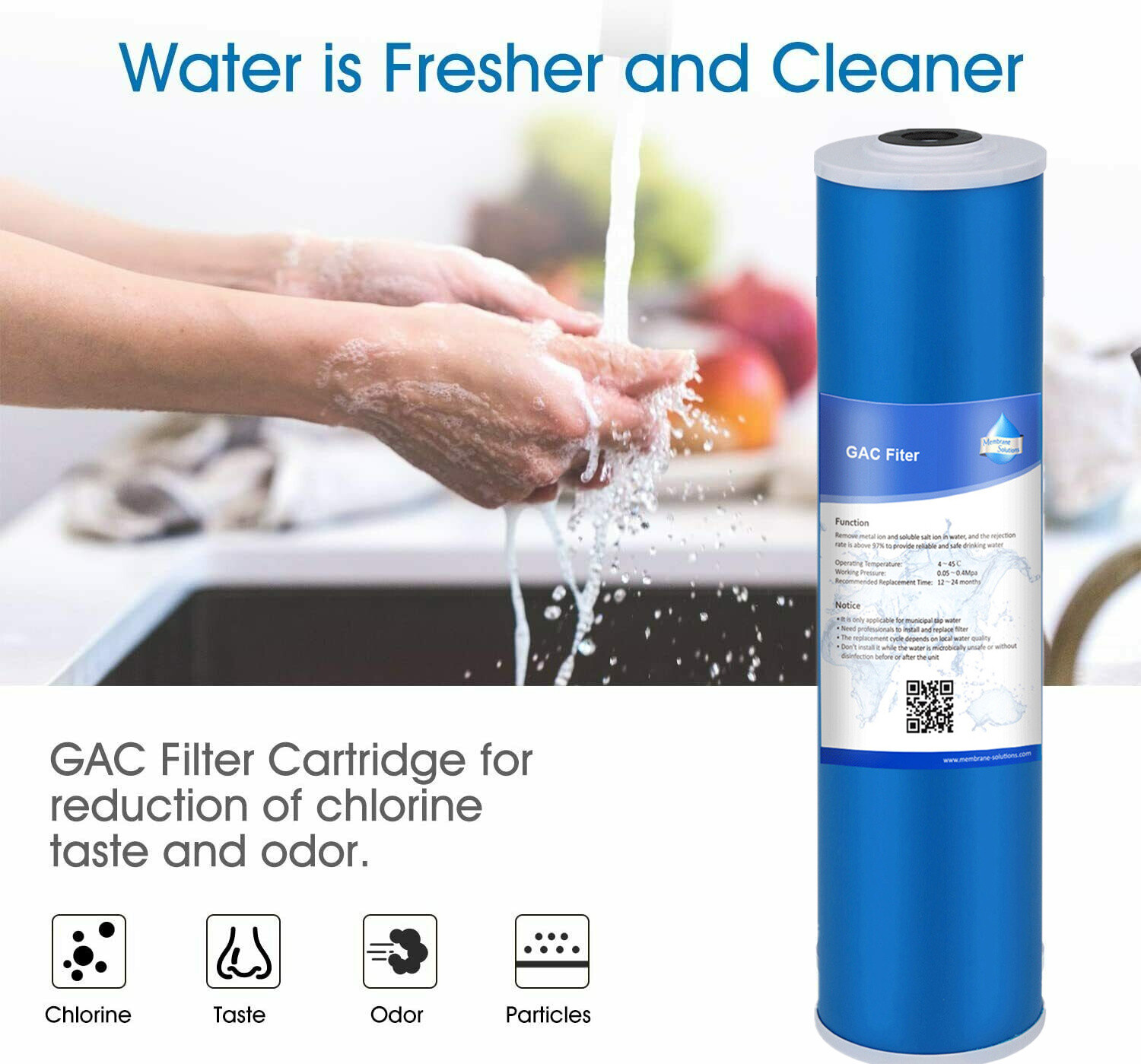20″ x 4.5″ Big Blue Whole House Water Filter Housing Filtration System Cartridge