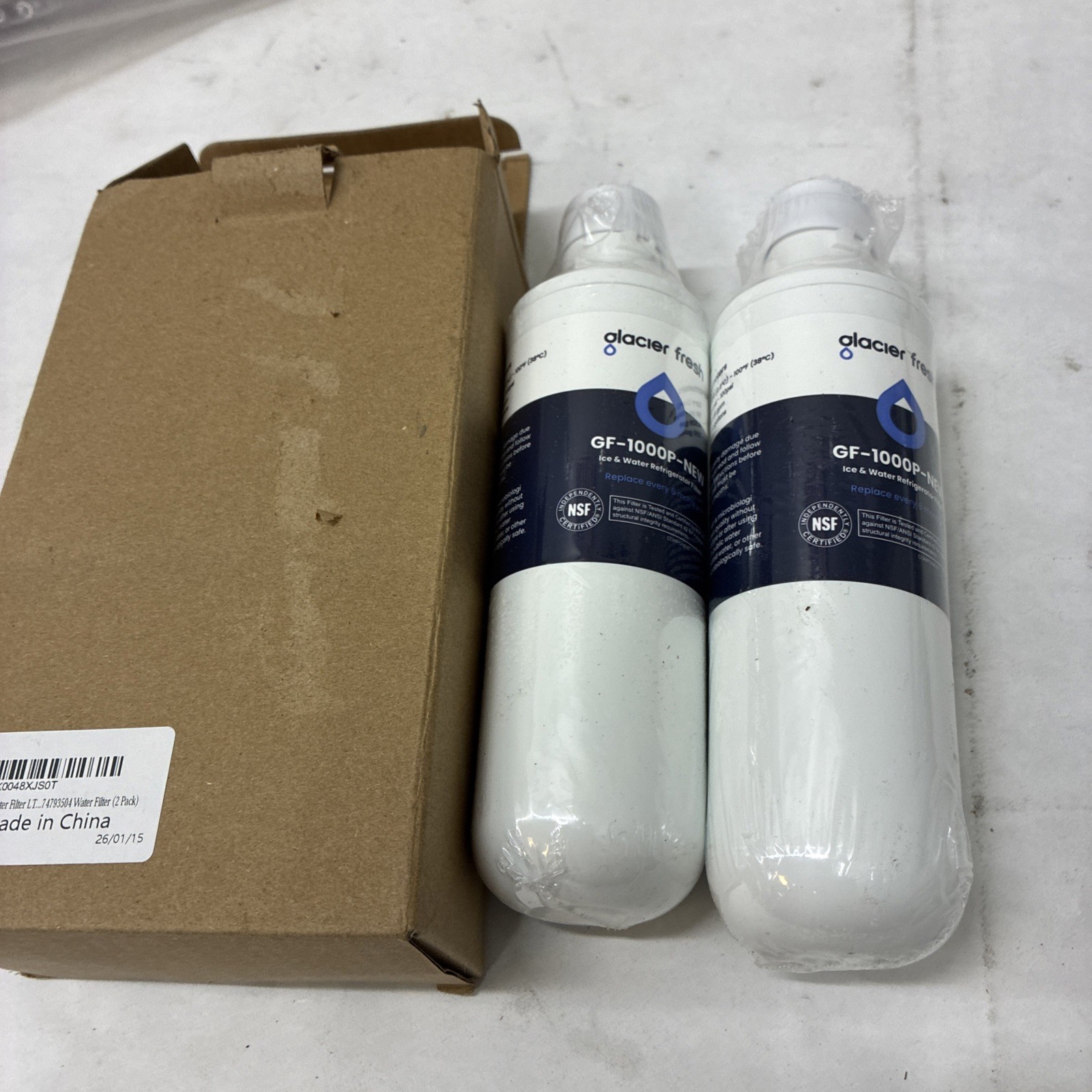 2 PACK Glacier Fresh Refrigerator Water Filter GF-1000P for LT1000PC ADQ747935
