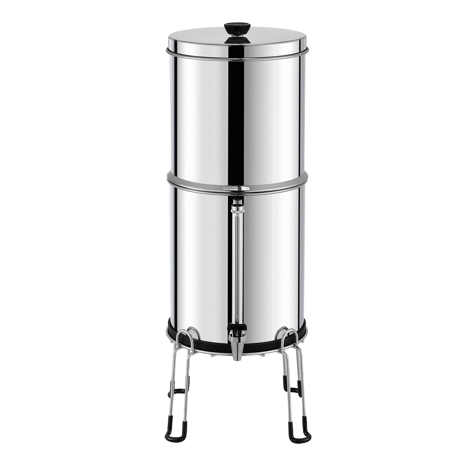 2.25G Gravity-fed Water Filter Countertop System Stainless Steel 2 Filters