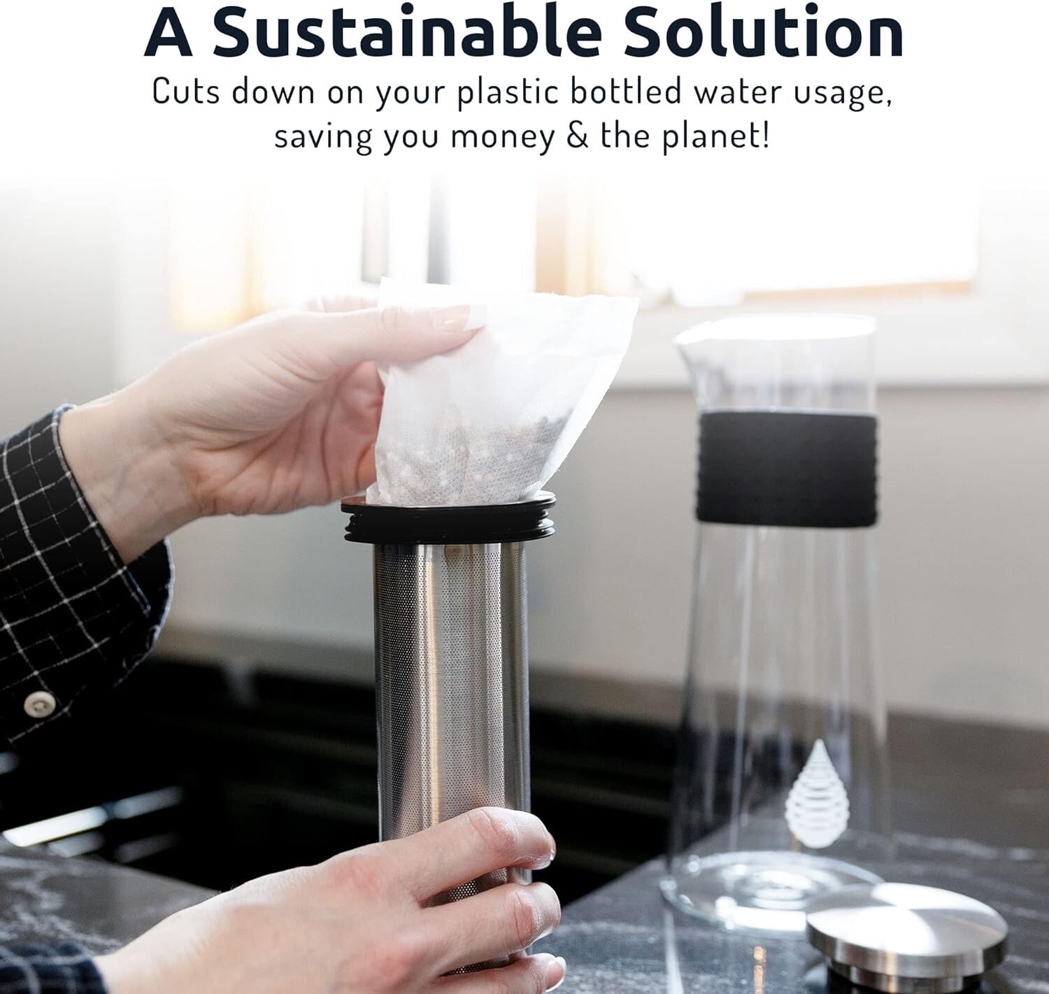 Portable pH On-The-Go Water Filter – Alkaline Pouch for 98 Liters of Pure Water