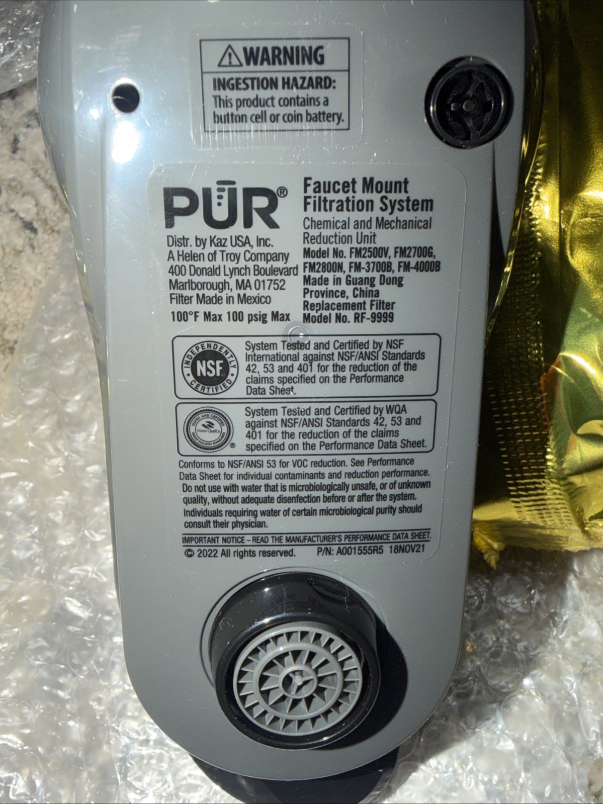 PUR PLUS Vertical Mount GRAY Faucet Filtration System with (2 Filters SEALED