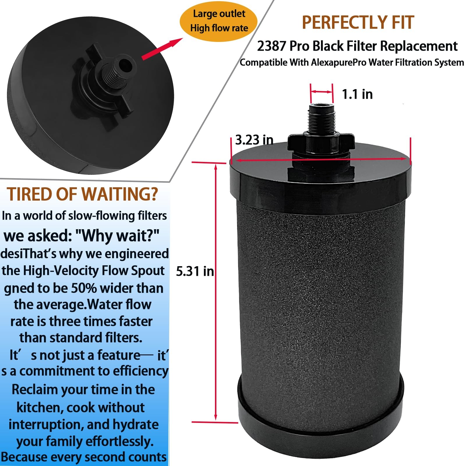 2387 Pro Replacement Water Filter Compatible with Alexapure Systems – 2 Filte…