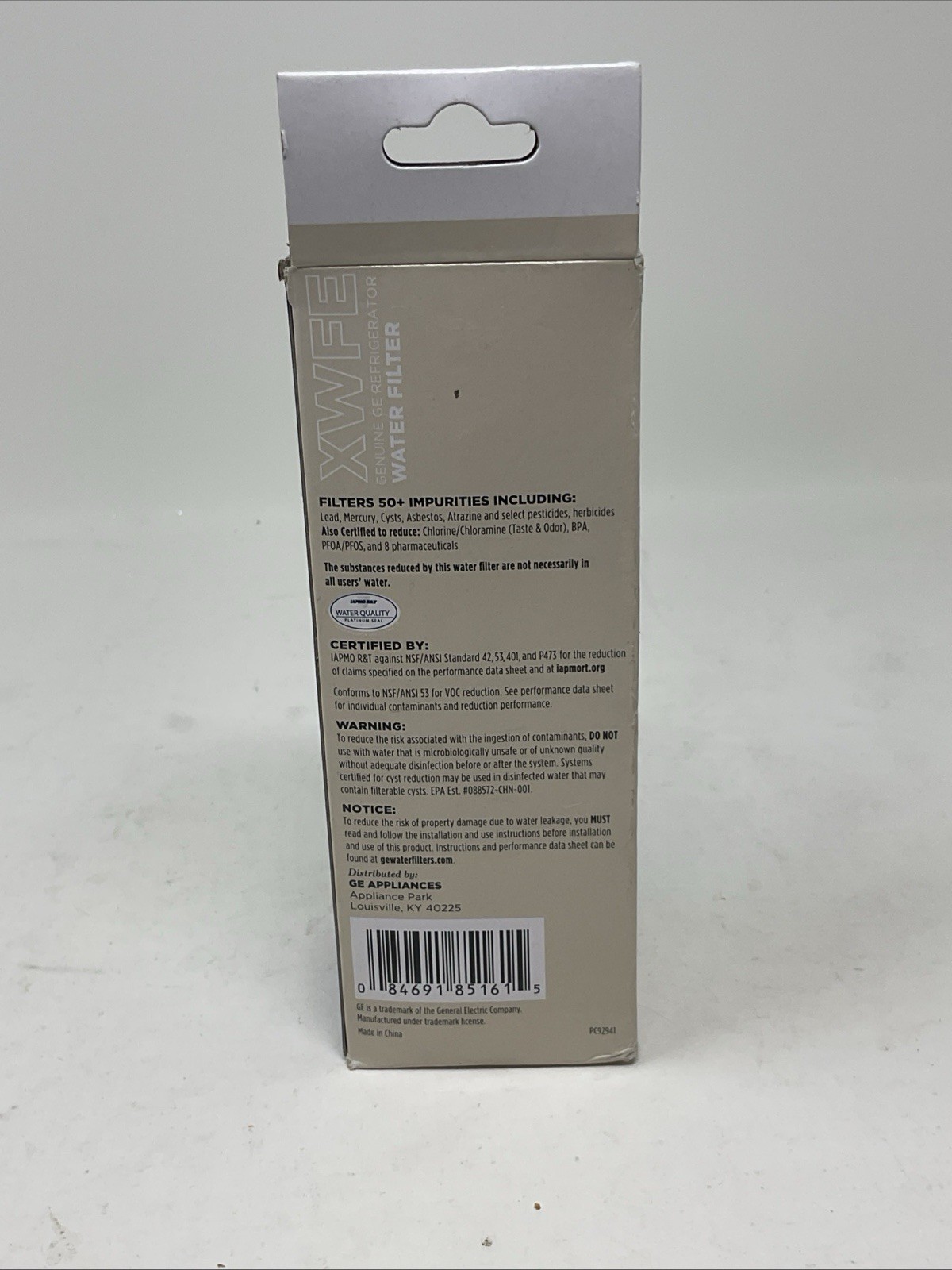 GE XWFE Refrigerator Water Filter Genuine Replacement, New Sealed No Chip