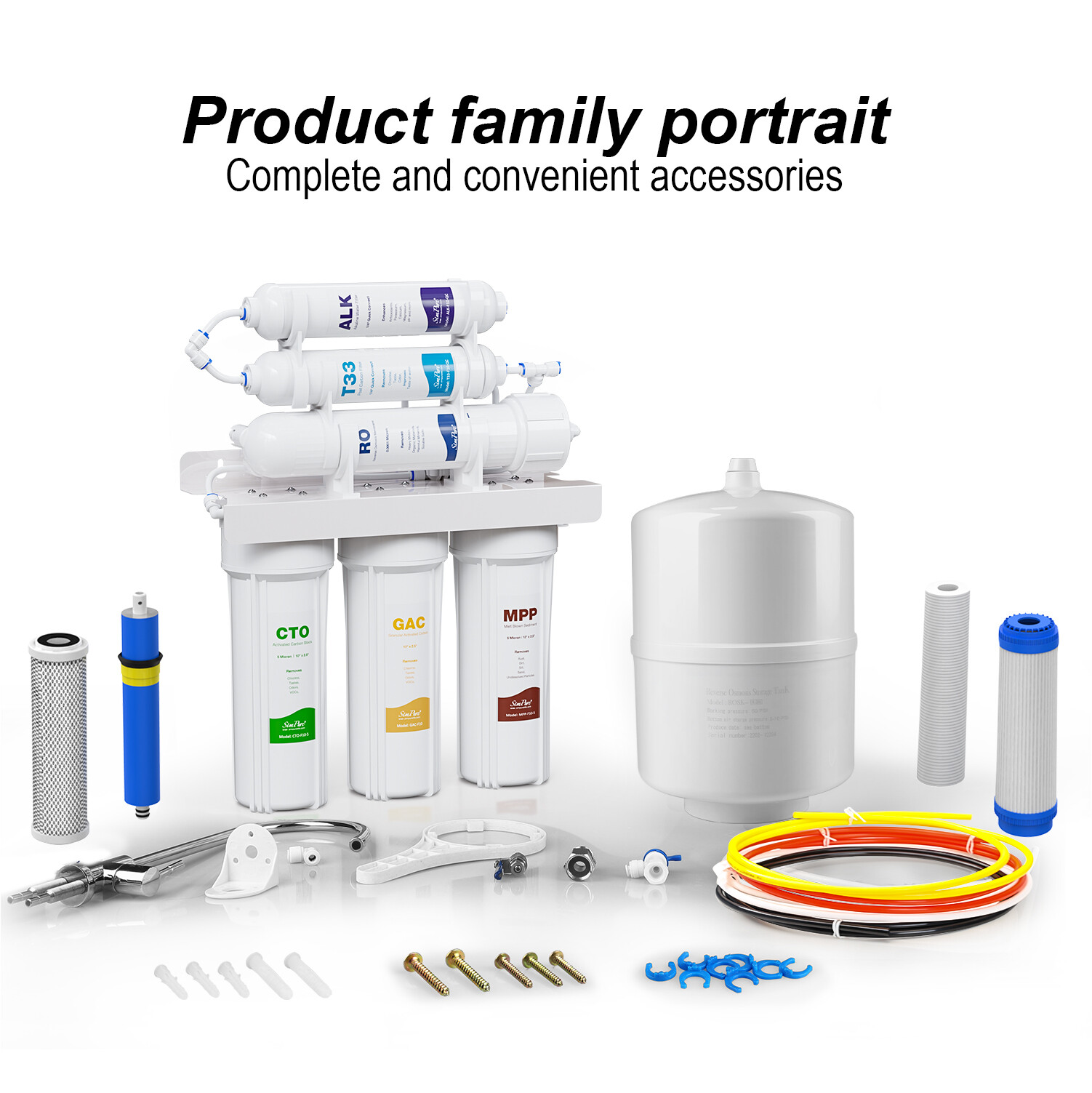 6 Stage 75 GPD Reverse Osmosis System Alkaline Drinking Water Filter Purifier