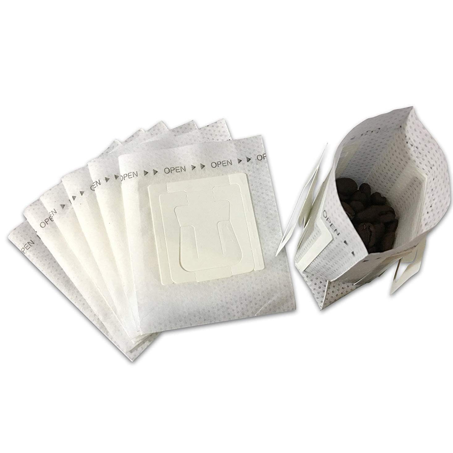 Ayevision 50Pcs Portable Coffee Filter Paper Bag Hanging Ear Drip White