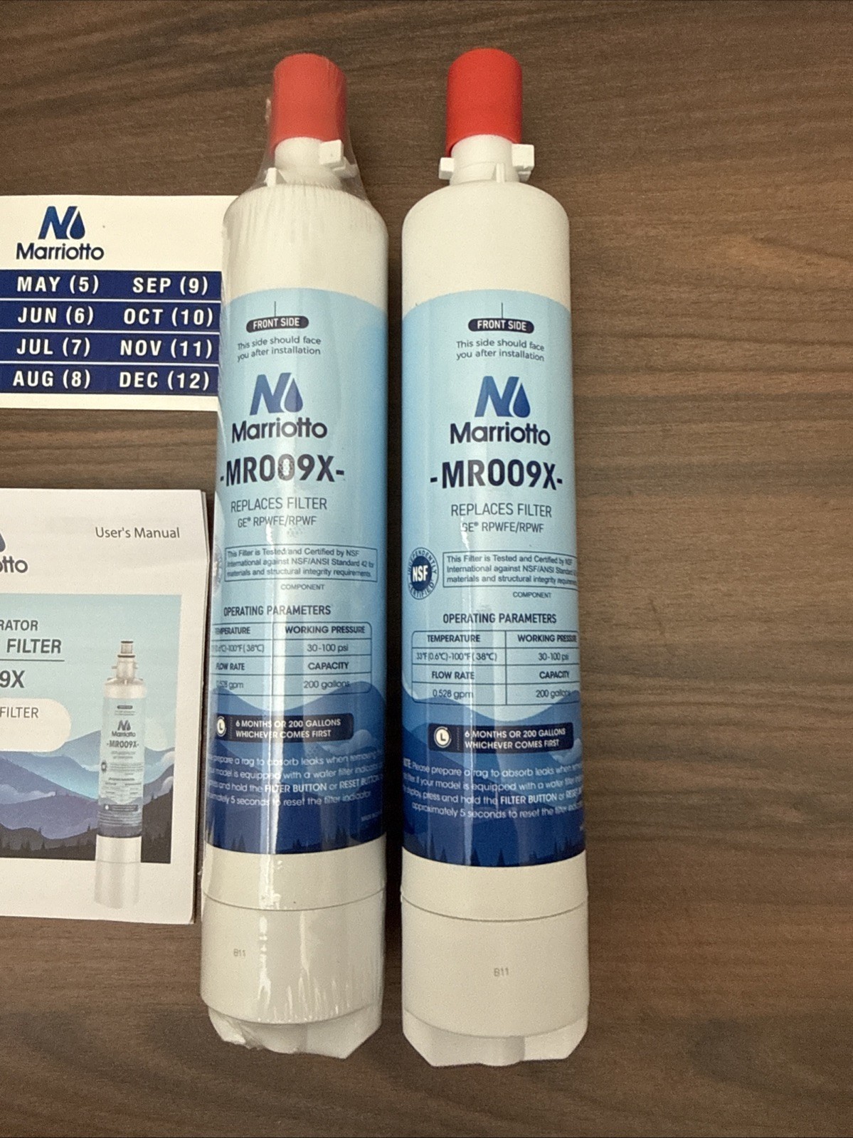 MARRIOTTO Replacement for GE Fridge RPWFE,RPWF(Built-in CHIP)Water Filter Set of