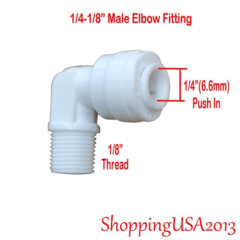 50PCS Male Elbow +50 Pcs Quick Connect Straight Fittings 1/4″-1/4″ Water Filter