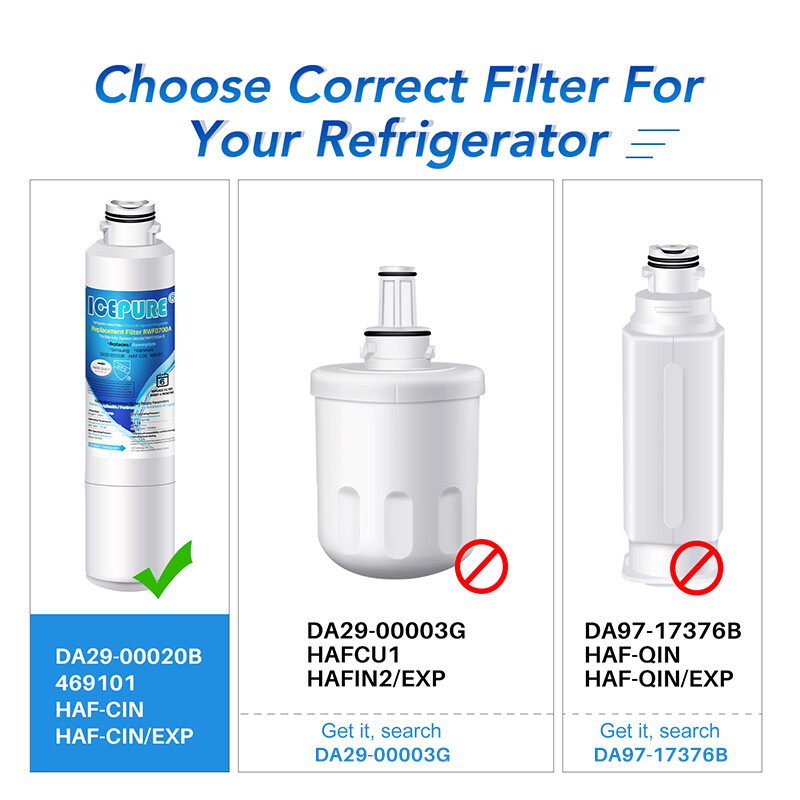 4 Pack Fit for Samsung HDX FMS-2 RF260BEAESR/AA HAFCIN Water Filter Icepure