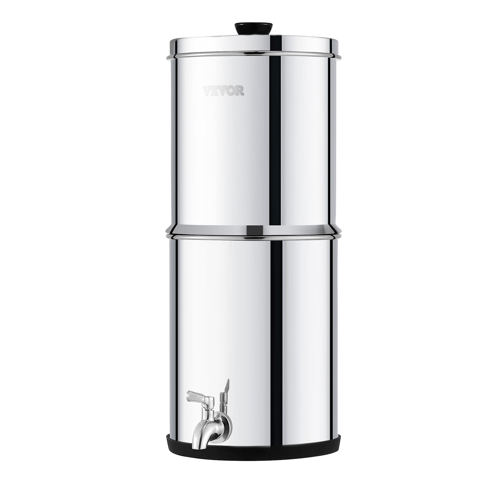 VEVOR 1.5G Gravity-fed Water Filter Countertop System Stainless Steel 2 Filters
