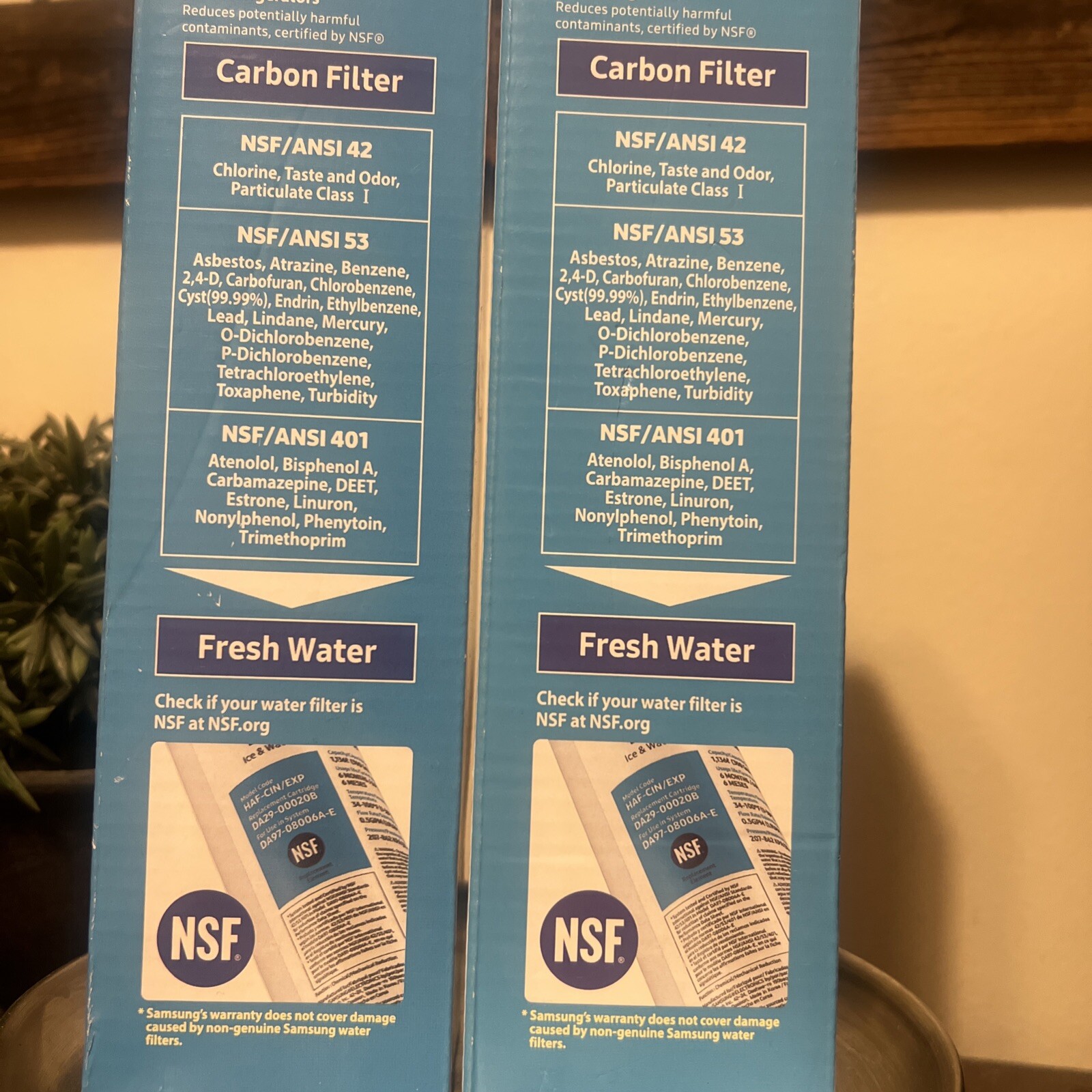 2 PACK Genuine Samsung DA29-00020B HAF-CIN/EXP Refrigerator Water Filter (New)