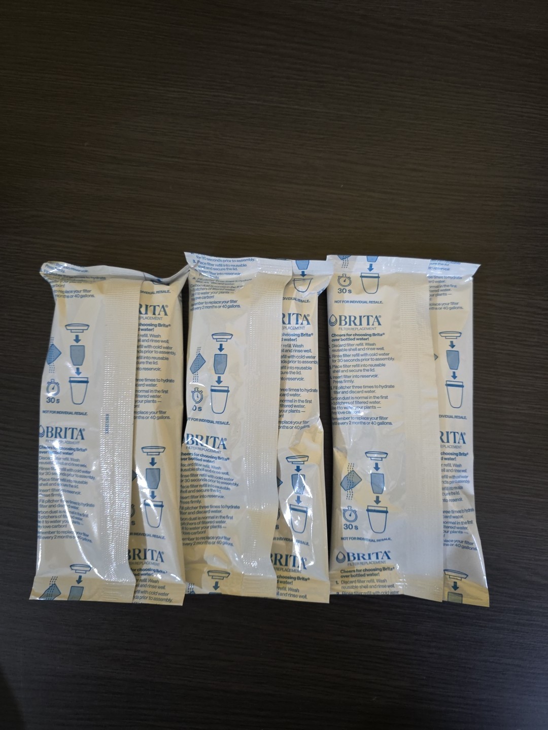 NIB BRITA Refillable Water Filtration System Filter Refills 3 Count Free Ship